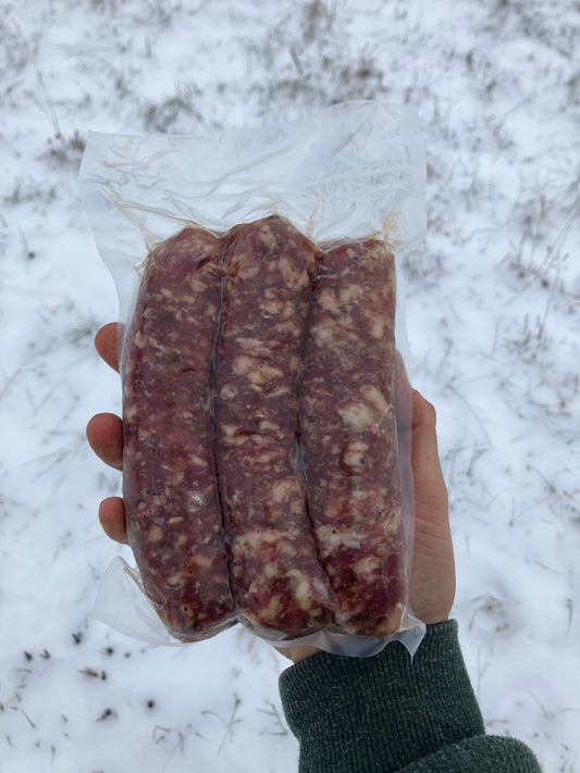 Pasture raised simply garlic sausage - mangalitsa