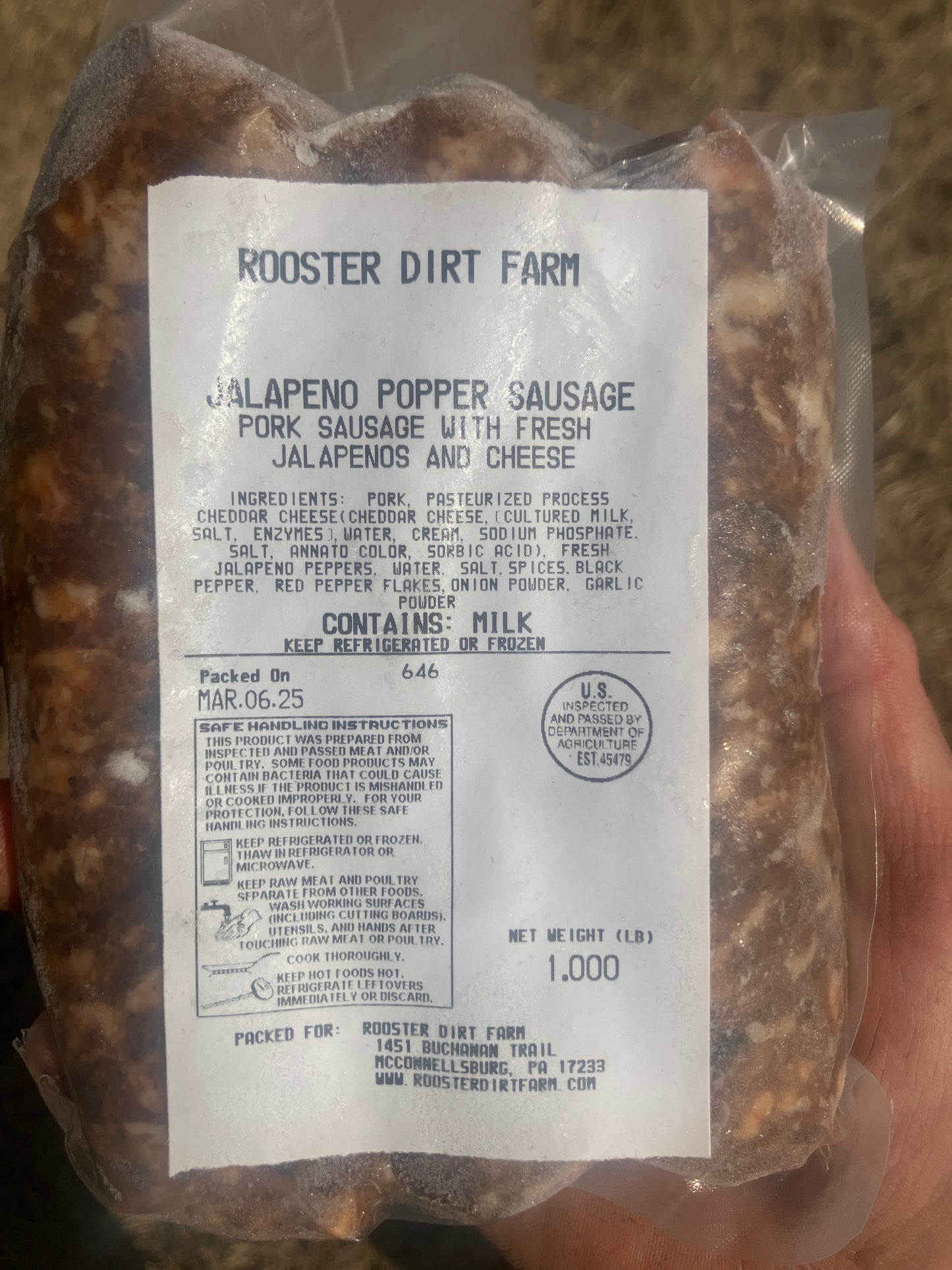 Mangalitsa Jalapeno Popper Sausage