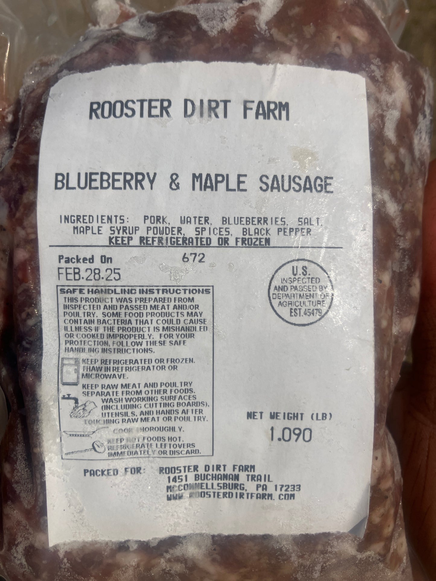 Mangalitsa Blueberry  Maple Loose Sausage