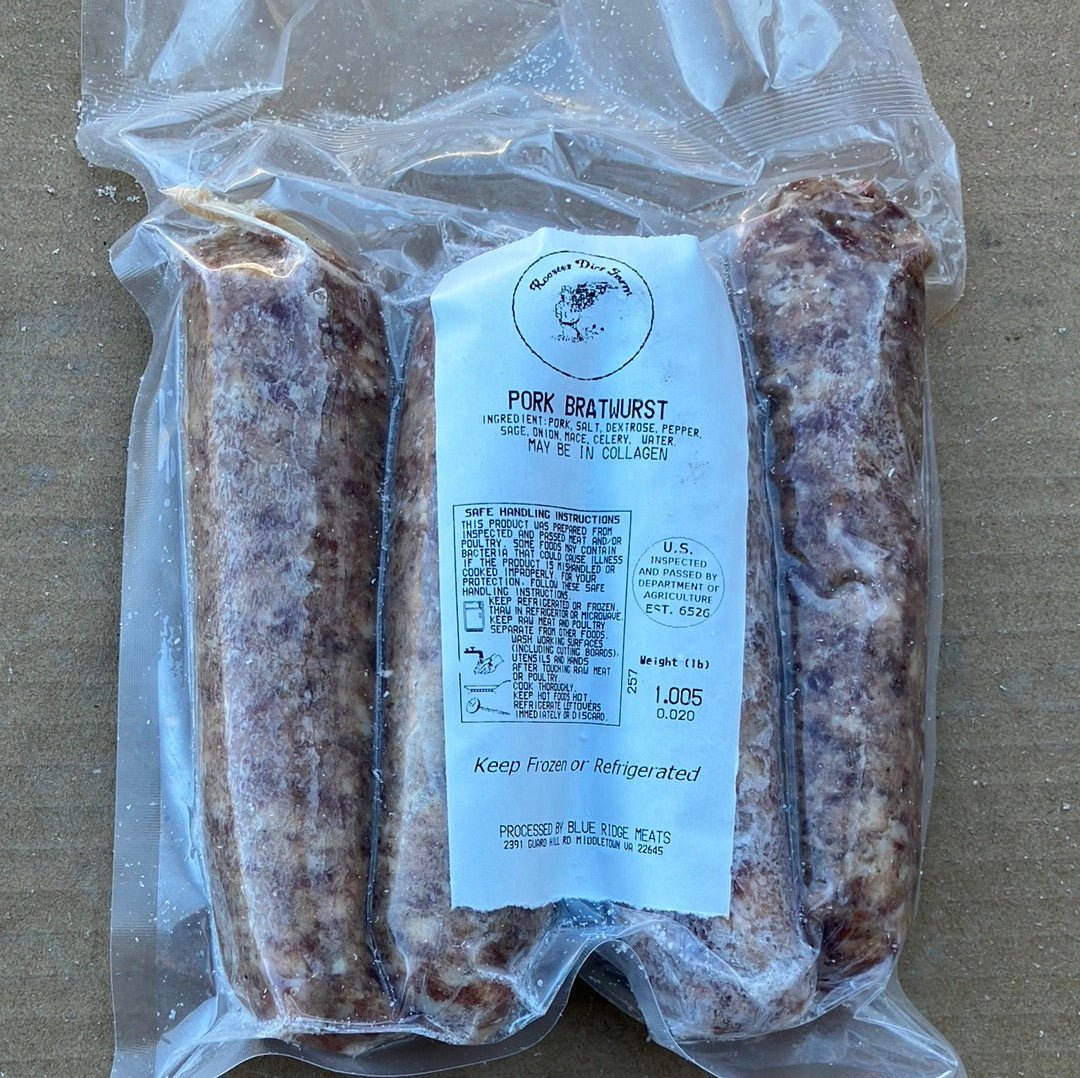 Mangalitsa Bratwurst Sausage - Rooster Dirt Farm
