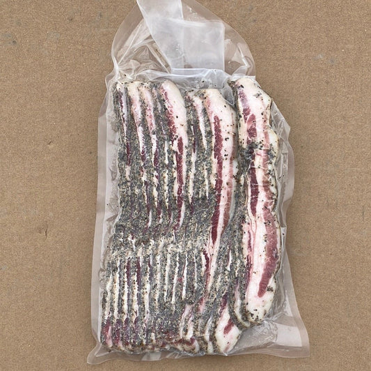Mangalitsa Pepper Bacon - Nitrate Free - Rooster Dirt Farm