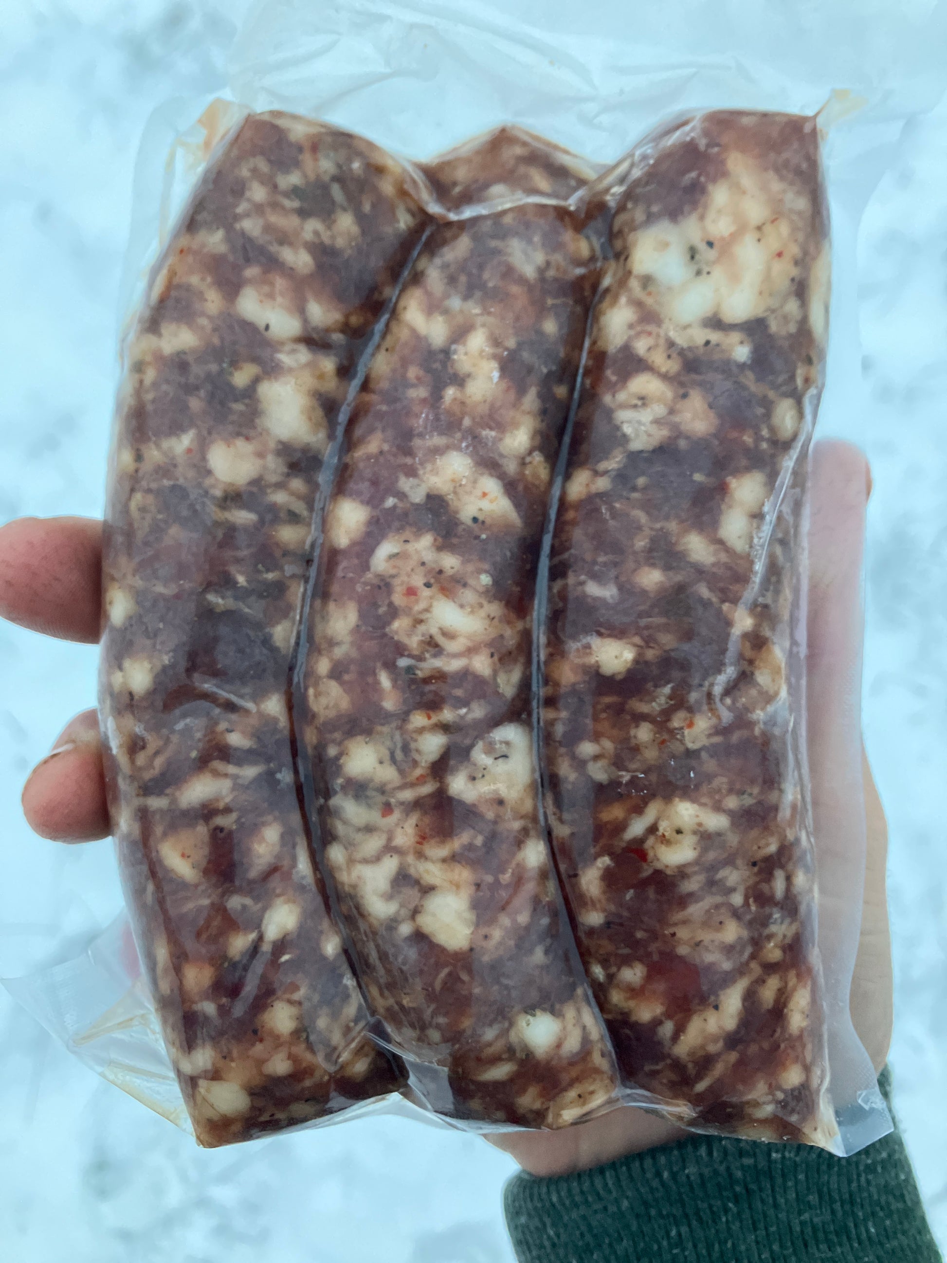 Pasture raised spicy Tuscan sausage - mangalitsa pigs 