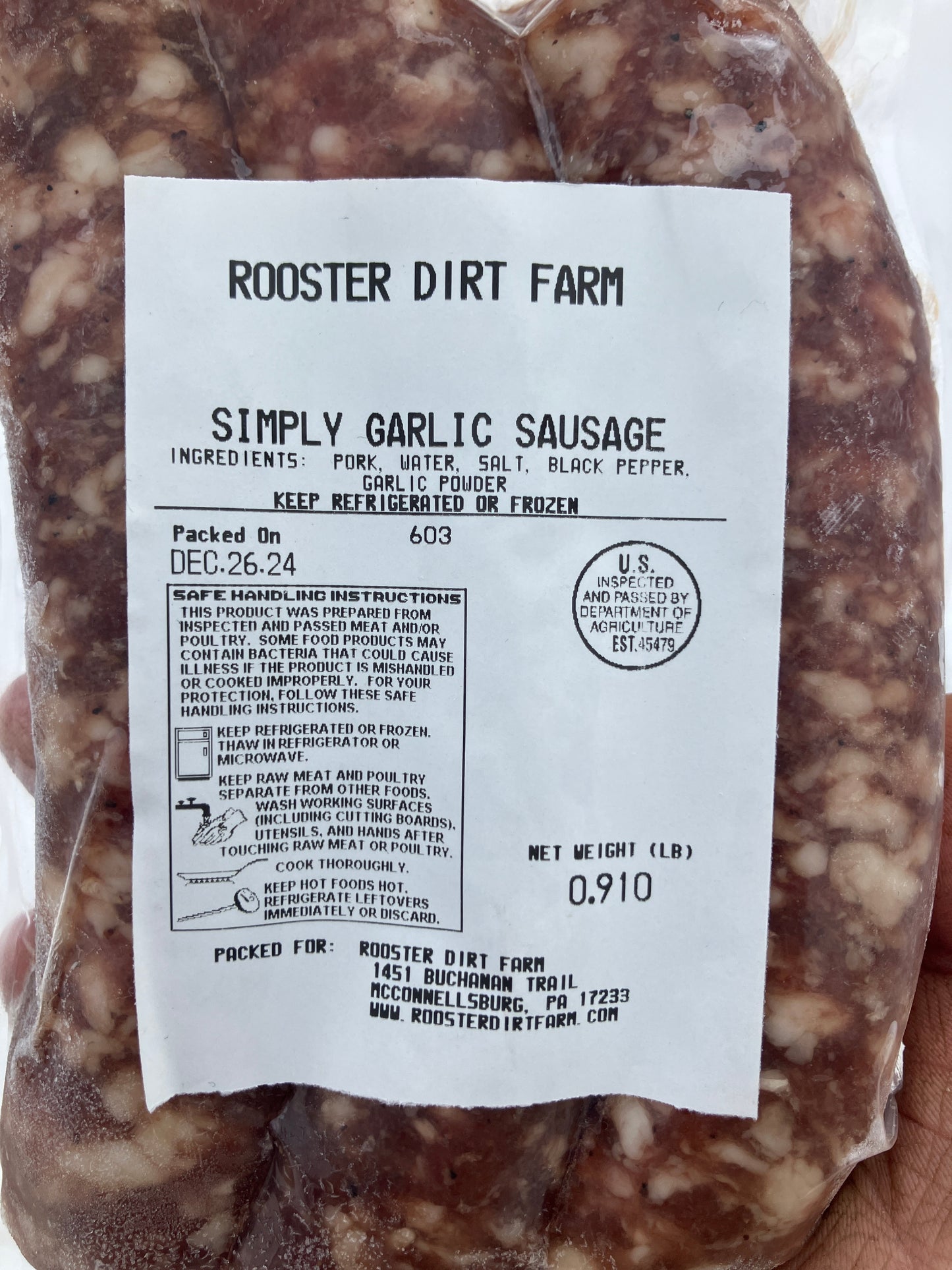 Mangalitsa Simply Garlic Sausage